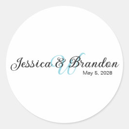 Pegatina Redonda Wedding Label 016