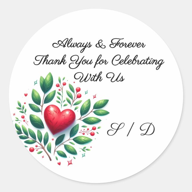 Pegatina Redonda Wedding Packaging Sticker (Anverso)