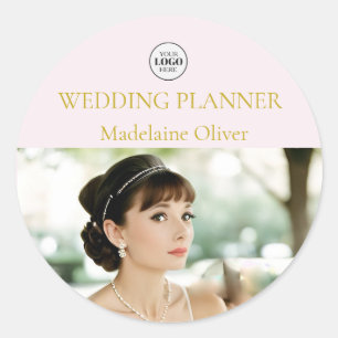 Pegatina Redonda Wedding Planner Spa Foto Rosa