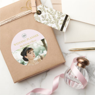 Pegatina Redonda Wedding Planner Spa Foto Rosa
