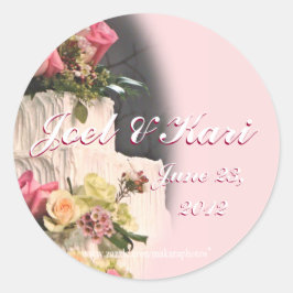 Pegatina Redonda WeddingCakeSticker-personalizar