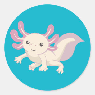 Pegatina Redonda Wee Adorable Axolotl