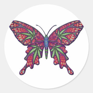 Pegatina Redonda Weed