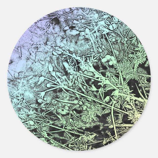 Pegatina Redonda Weeds Multicolor (Anverso)