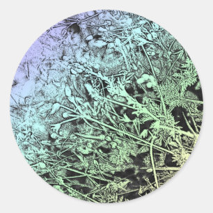 Pegatina Redonda Weeds Multicolor