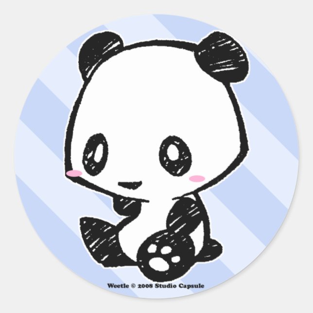 Pegatina Redonda Weetle Panda (Anverso)