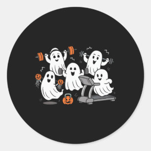 Pegatina Redonda Weibo de Fitness de gafas fantasma Halloween