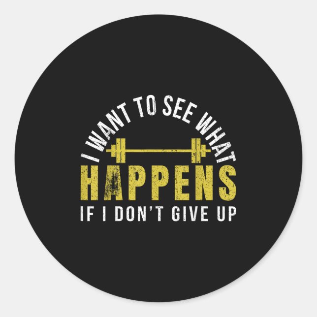 Pegatina Redonda Weightlifting Bodybuilder Muscle Barbell Exercise  (Anverso)