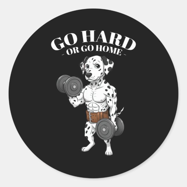 Pegatina Redonda Weightlifting Quotes, Go Hard, Train Hard Bodybuil (Anverso)