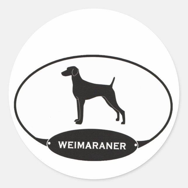 Pegatina Redonda Weimaraner (Anverso)