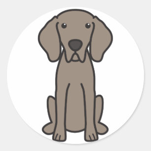 Pegatina Redonda Weimaraner Dog Personalizado