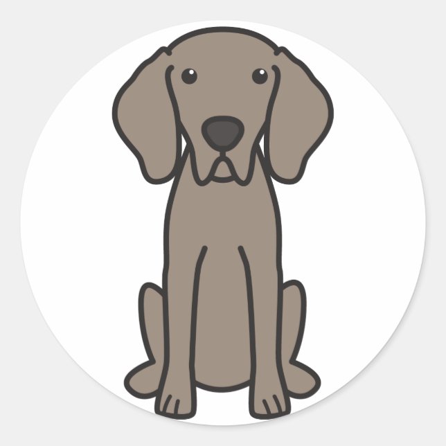 Pegatina Redonda Weimaraner Dog Personalizado (Anverso)