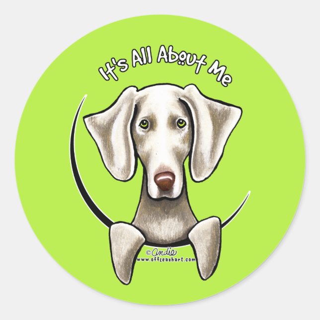 Pegatina Redonda Weimaraner IAAM (Anverso)