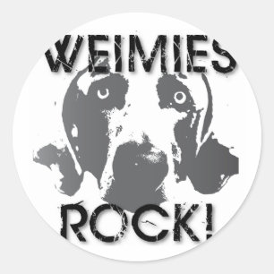 Pegatina Redonda Weimaraner Nation : Weimies ROCK!