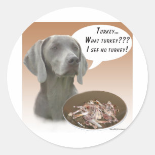 Pegatina Redonda Weimaraner Turkey