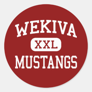 Pegatina Redonda Wekiva - Mustangs - Secundaria Apopka Florida