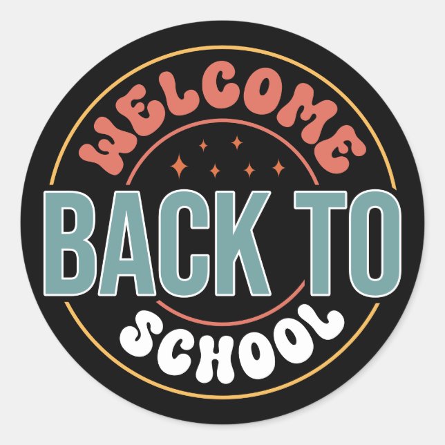 PEGATINA REDONDA WELCOME BACK TO SCHOOL (Anverso)