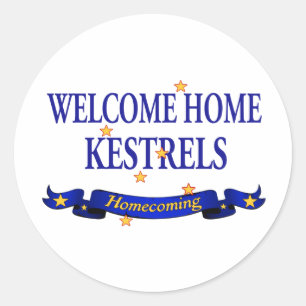 Pegatina Redonda Welcome Home Kestrels