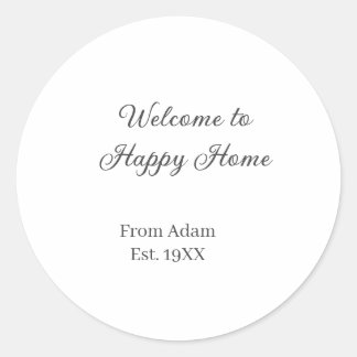 Pegatina Redonda Welcome to home real estate house inauguration est