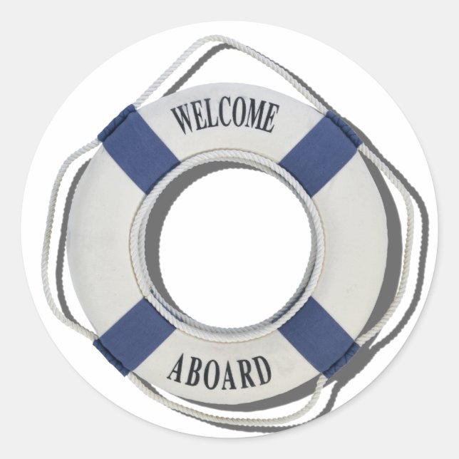 Pegatina Redonda WelcomeAboardLifePreserver071812.png (Anverso)
