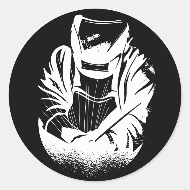 Pegatina Redonda Welder Husband (Anverso)