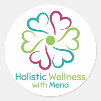 Pegatina Redonda Wellness holístico