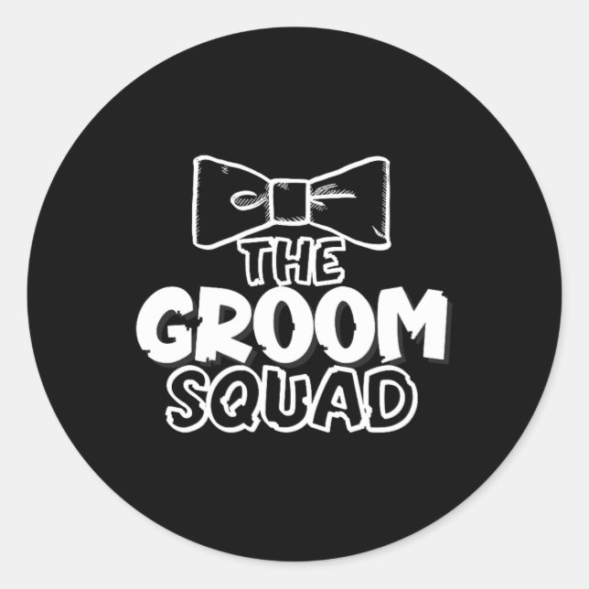 Pegatina Redonda Wells Groom Squad Love 2  (Anverso)