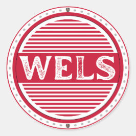 Pegatina Redonda Wels City Pride Emblem – Austrian Identity