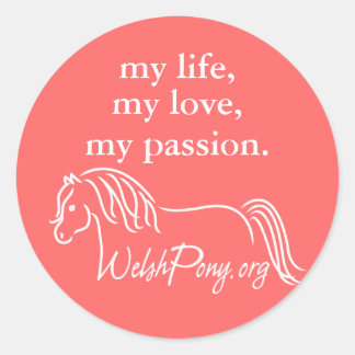 Pegatina Redonda Welsh Pony & Cob Society of America