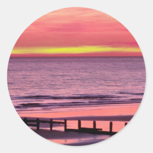 PEGATINA REDONDA WELSH SUNSET