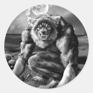 Pegatina Redonda werewolf