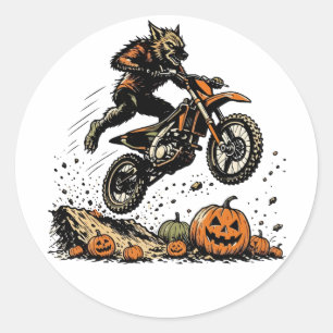 Pegatina Redonda Werewolf Motocross