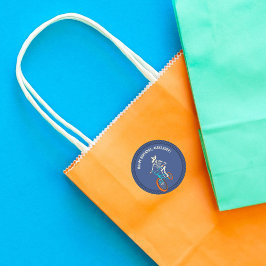 Pegatina Redonda Werewolf Skeleton on a BMX Bike Personalized