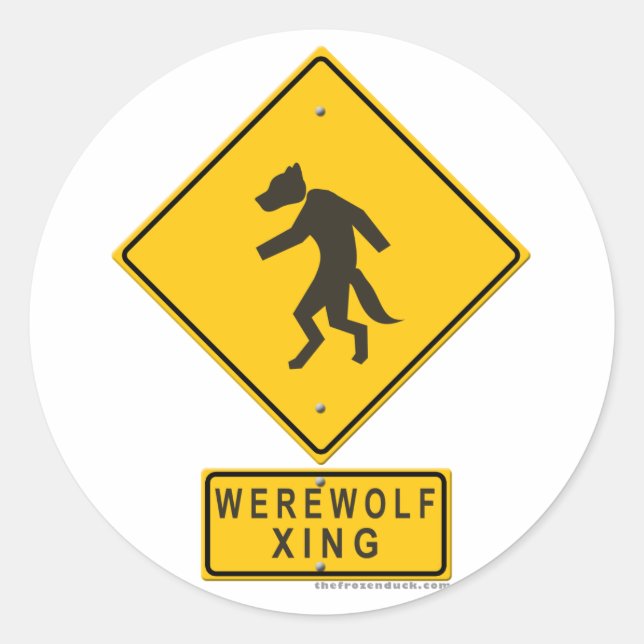 Pegatina Redonda Werewolf XING (Anverso)