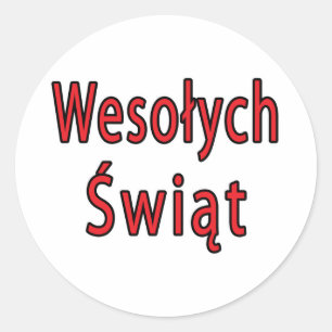 Pegatina Redonda Wesolych Swiat