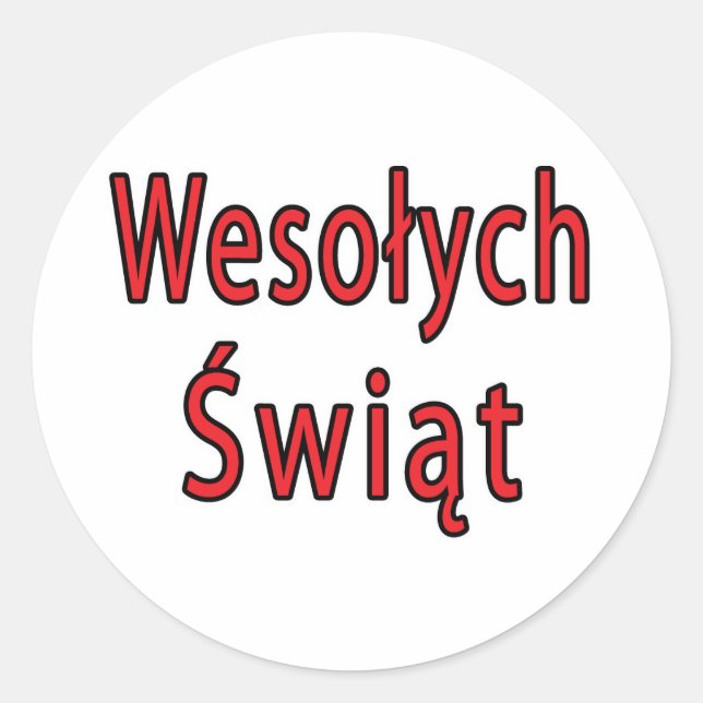Pegatina Redonda Wesolych Swiat (Anverso)