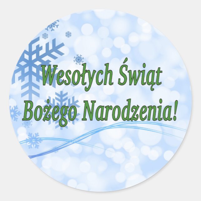 Pegatina Redonda Wesołych Świąt ...! Feliz Navidad en el Golfo Pola (Anverso)