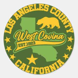 Pegatina Redonda West Covina, California