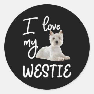 Pegatina Redonda West Highland Terrier I Love My Westie