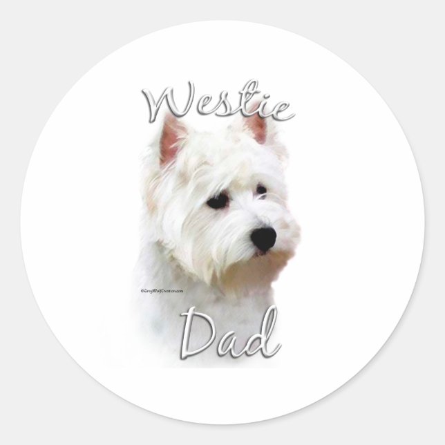 Pegatina Redonda West Highland White Terrier Dad (Anverso)