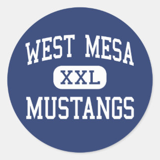Pegatina Redonda West Mesa - Mustangs - Albuquerque