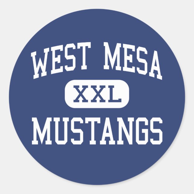 Pegatina Redonda West Mesa - Mustangs - Albuquerque (Anverso)