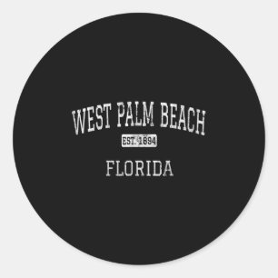 Pegatina Redonda West Palm Beach Florida Fl Vintage