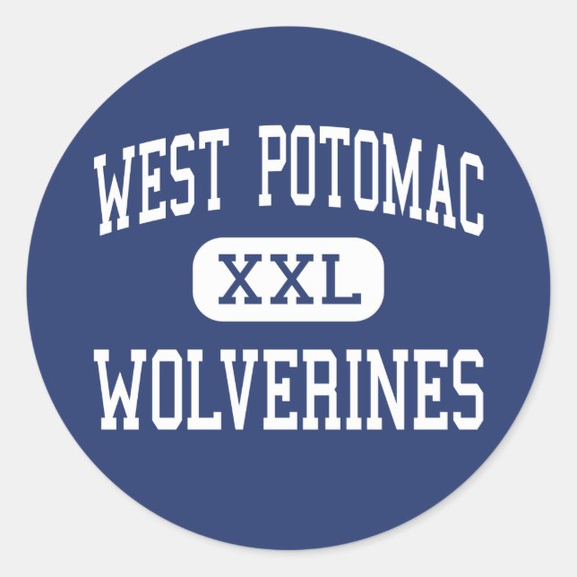 Pegatina Redonda West Potomac - Wolverines - High - Alejandría (Anverso)