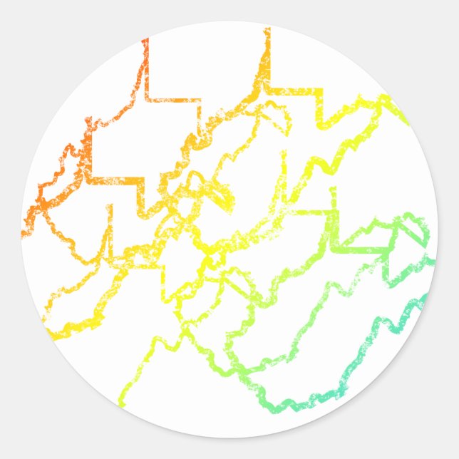 Pegatina Redonda west virginia chill blur (Anverso)