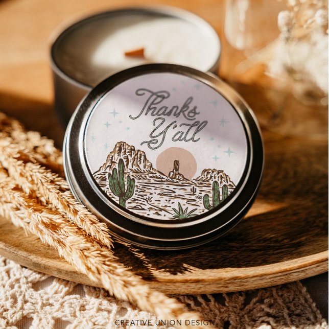 Pegatina Redonda Western Cowboy Boy Baby Shower Gracias A Todos (Subido por el creador)