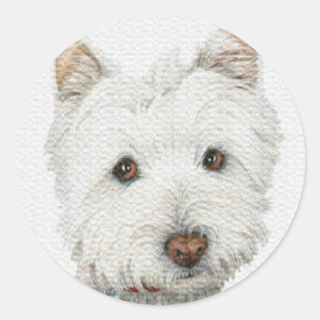 Pegatina Redonda Westie Dog (Anverso)