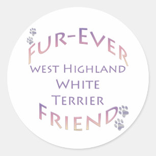 Pegatina Redonda Westie Furever Friend