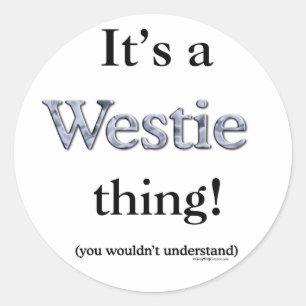 Pegatina Redonda Westie Thing