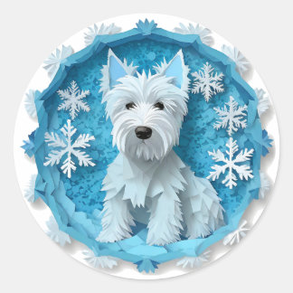 Pegatina Redonda Westin in a Snowflake Circle
